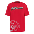 NFL SAN FRANCISCO 49ERS SHEER INFLUENCE WOMEN'S BOYFRIEND TEE (RED)