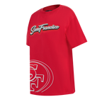 NFL SAN FRANCISCO 49ERS SHEER INFLUENCE WOMEN'S BOYFRIEND TEE (RED)