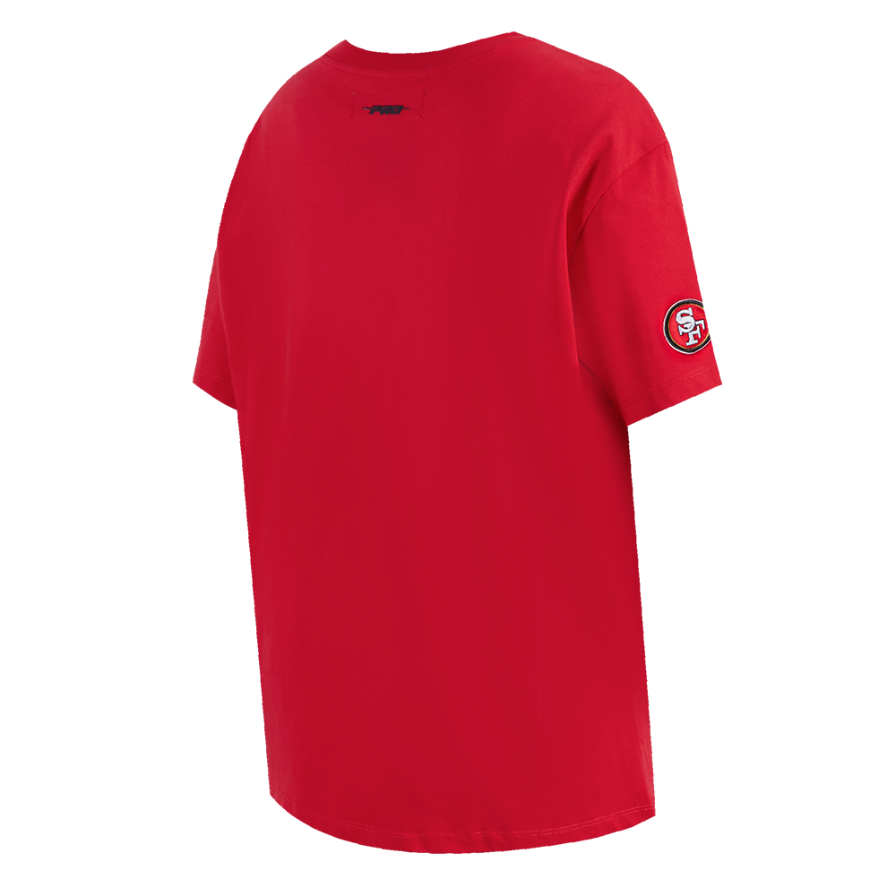 NFL SAN FRANCISCO 49ERS SHEER INFLUENCE WOMEN'S BOYFRIEND TEE (RED)