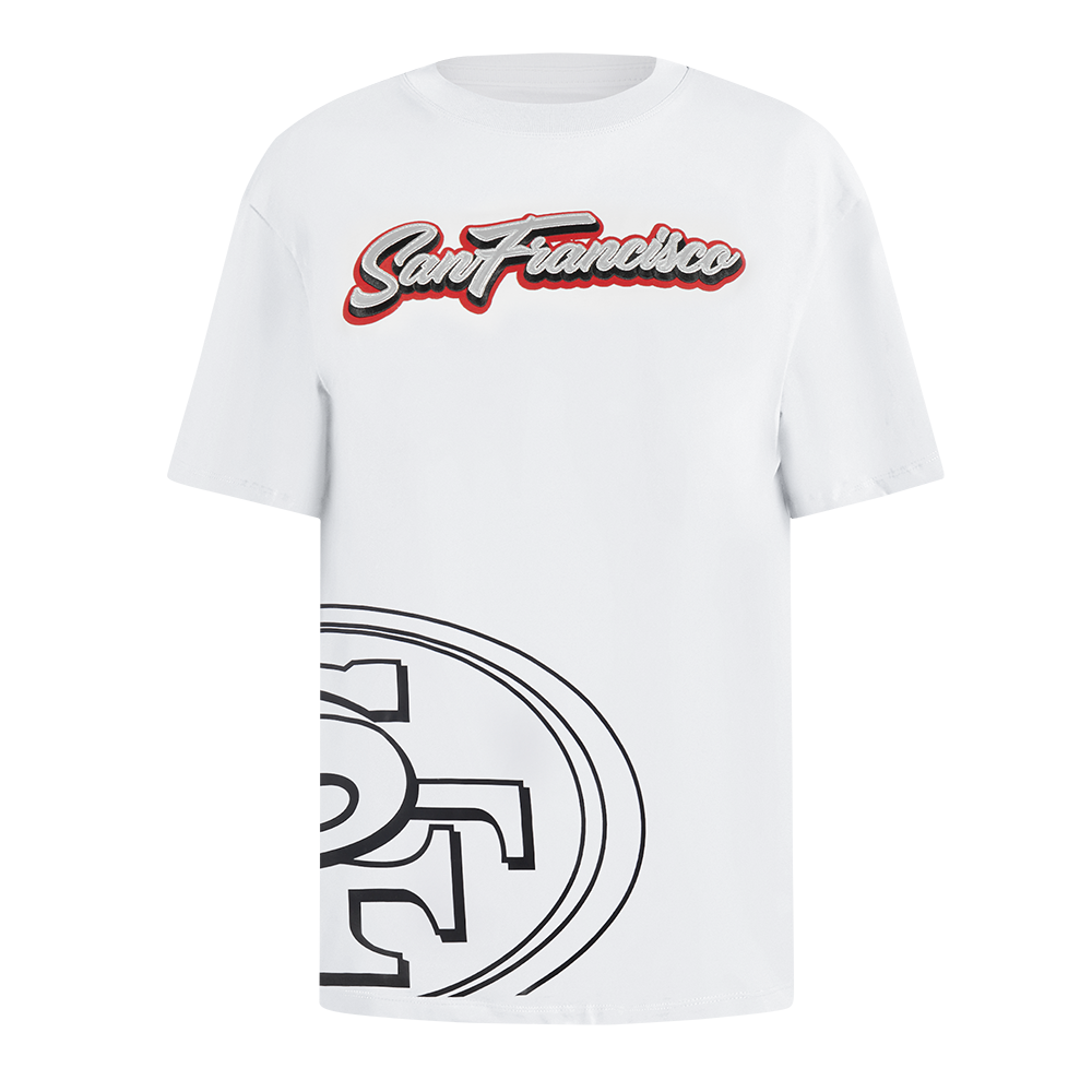 NFL SAN FRANCISCO 49ERS SHEER INFLUENCE T-SHIRT DE COUPE BOYFRIEND POUR FEMME (BLANC)