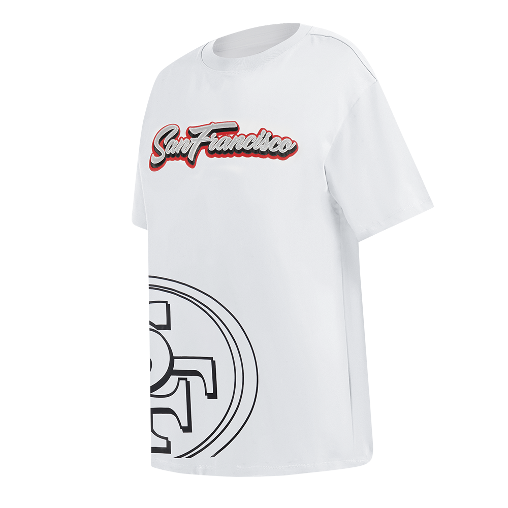 NFL SAN FRANCISCO 49ERS SHEER INFLUENCE T-SHIRT DE COUPE BOYFRIEND POUR FEMME (BLANC)