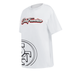 NFL SAN FRANCISCO 49ERS SHEER INFLUENCE T-SHIRT DE COUPE BOYFRIEND POUR FEMME (BLANC)