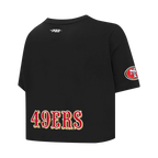 NFL SAN FRANCISCO 49ERS CHRISTIAN MCCAFFREY #23 CLASSIC PNN WOMEN'S SJ BOXY TEE (BLACK)