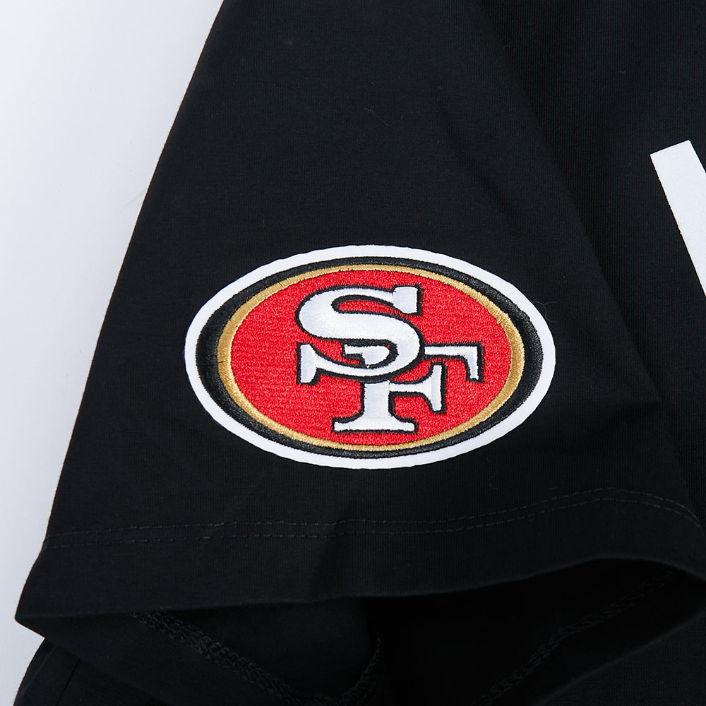 NFL SAN FRANCISCO 49ERS CHRISTIAN MCCAFFREY #23 CLASSIC PNN WOMEN'S SJ BOXY TEE (BLACK)