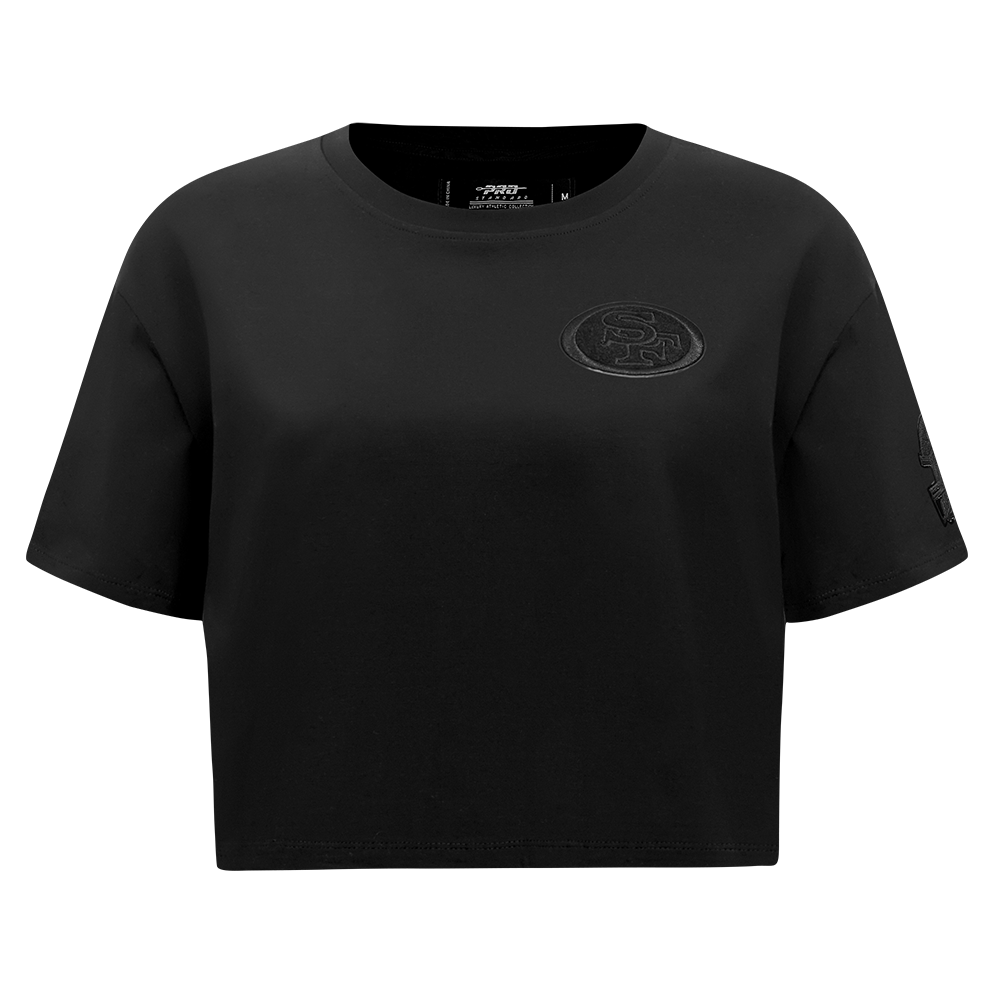 NFL SAN FRANCISCO 49ERS TRIPLE BLACK WOMEN'S SINGLE JERSEY BOXY TEE (TRIPLE BLACK WOMEN'S)