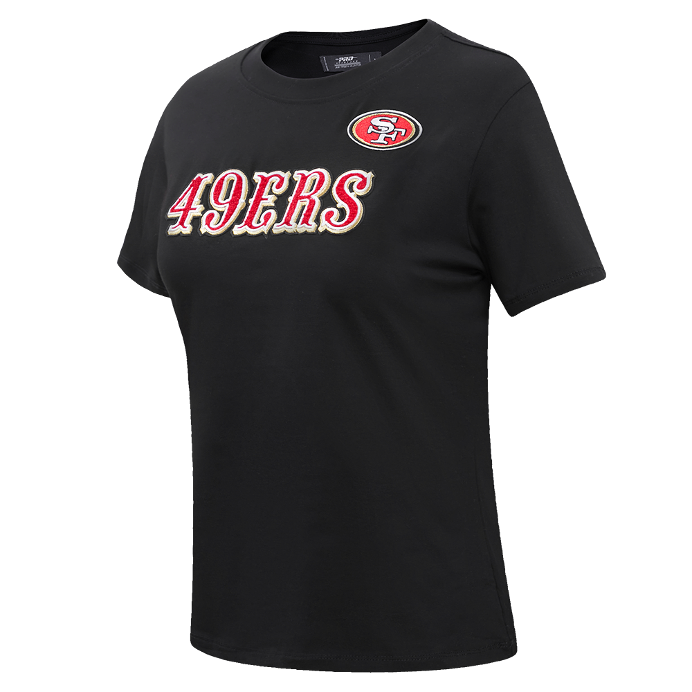 NFL SAN FRANCISCO 49ERS CLASSIC SHORT SLEEVE WOMEN'S SLIM FIT TEE (BLACK)
