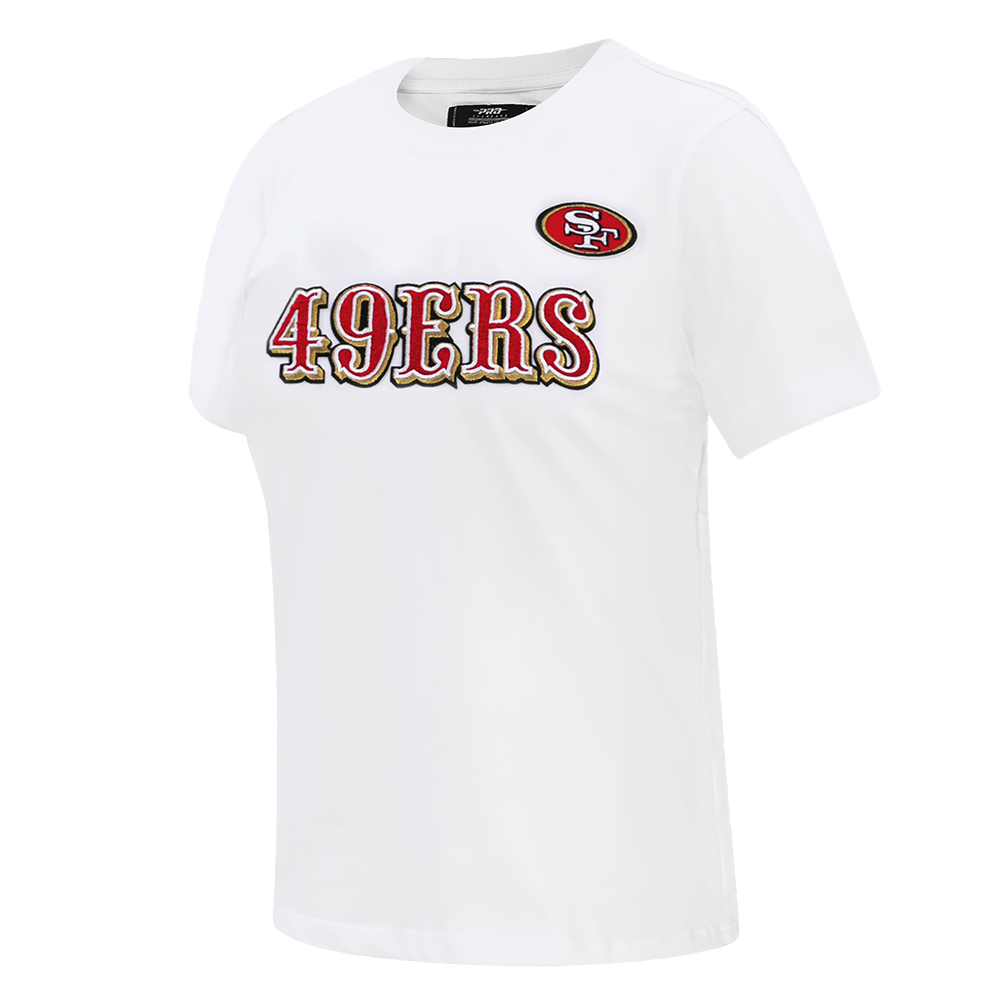 NFL SAN FRANCISCO 49ERS CLASSIC SHORT SLEEVE WOMEN'S SLIM FIT TEE (WHITE)