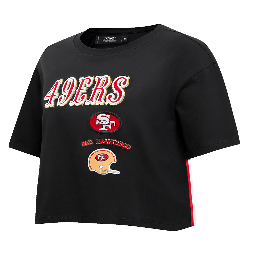 NFL SAN FRANCISCO 49ERS RETRO CLASSIC T-SHIRT À COUPE CARRÉE POUR FEMME (NOIR)