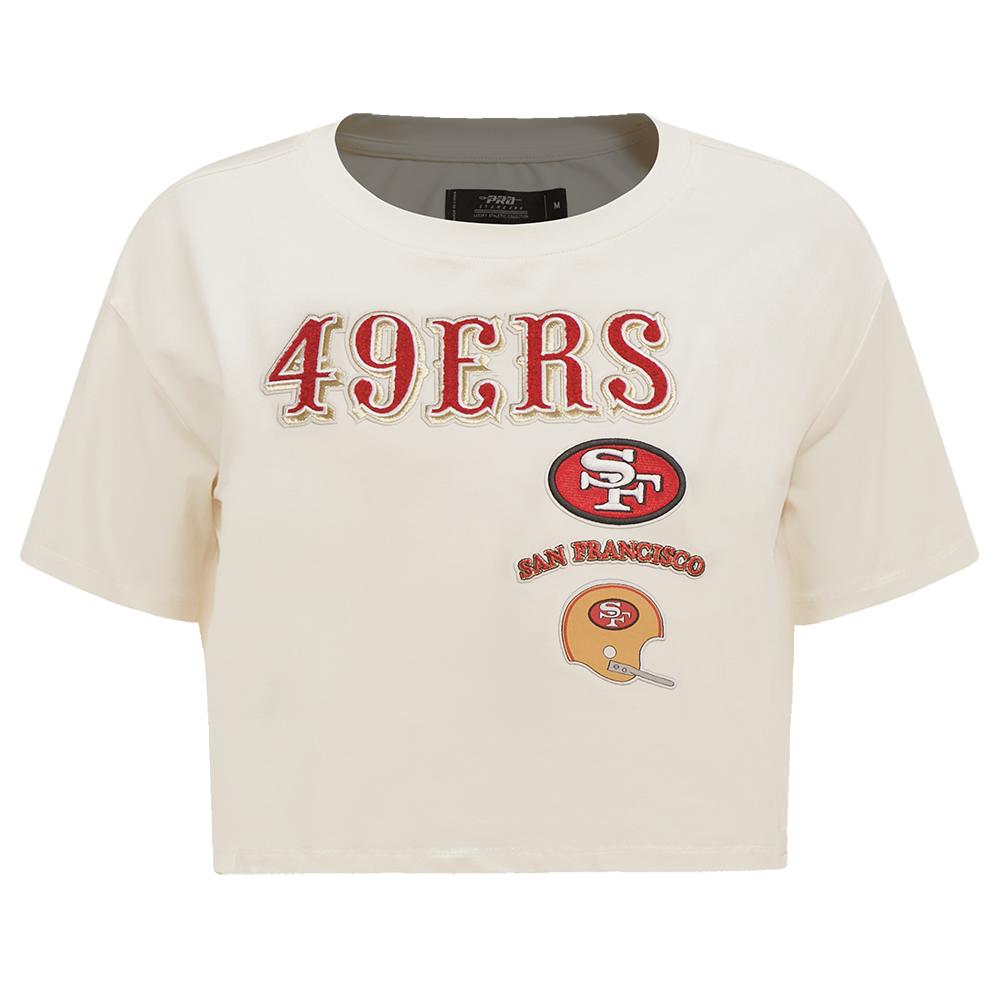 NFL SAN FRANCISCO 49ERS RETRO CLASSIC WOMEN'S BOXY TEE (EGGSHELL)