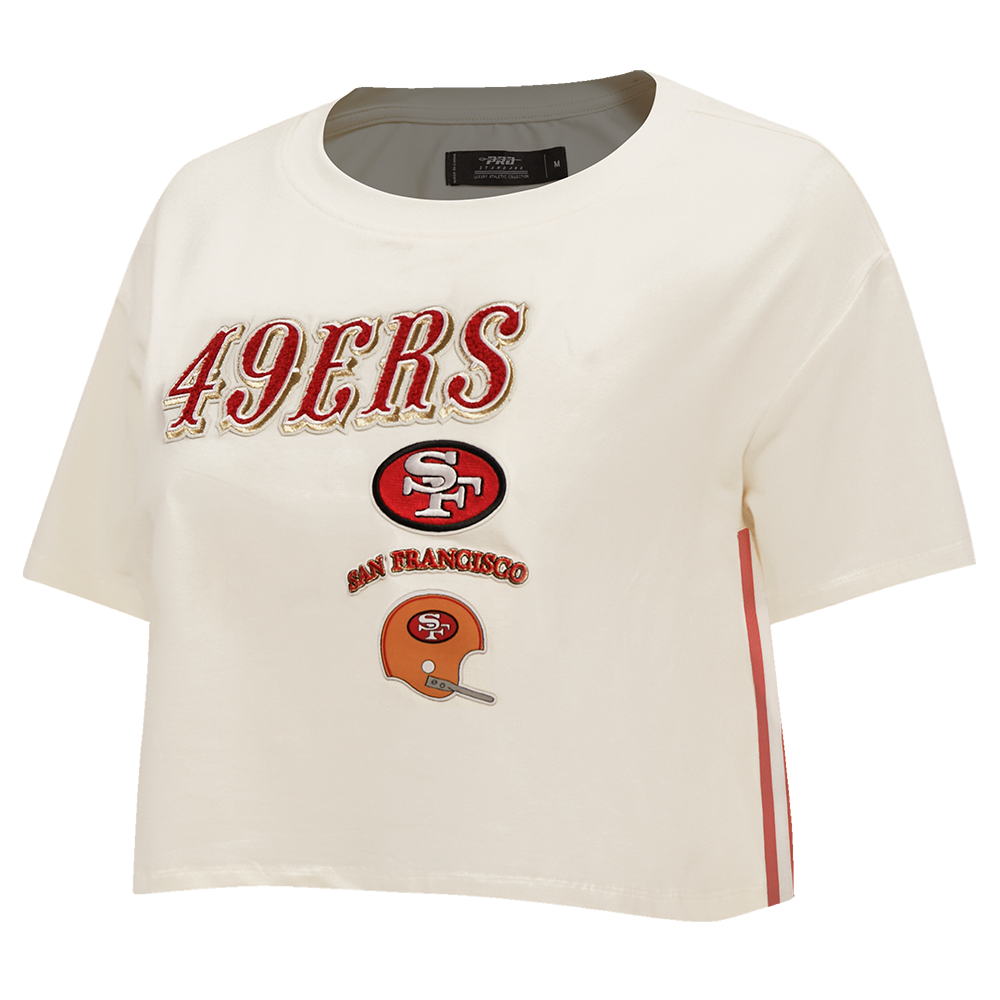 NFL SAN FRANCISCO 49ERS RETRO CLASSIC WOMEN'S BOXY TEE (EGGSHELL)