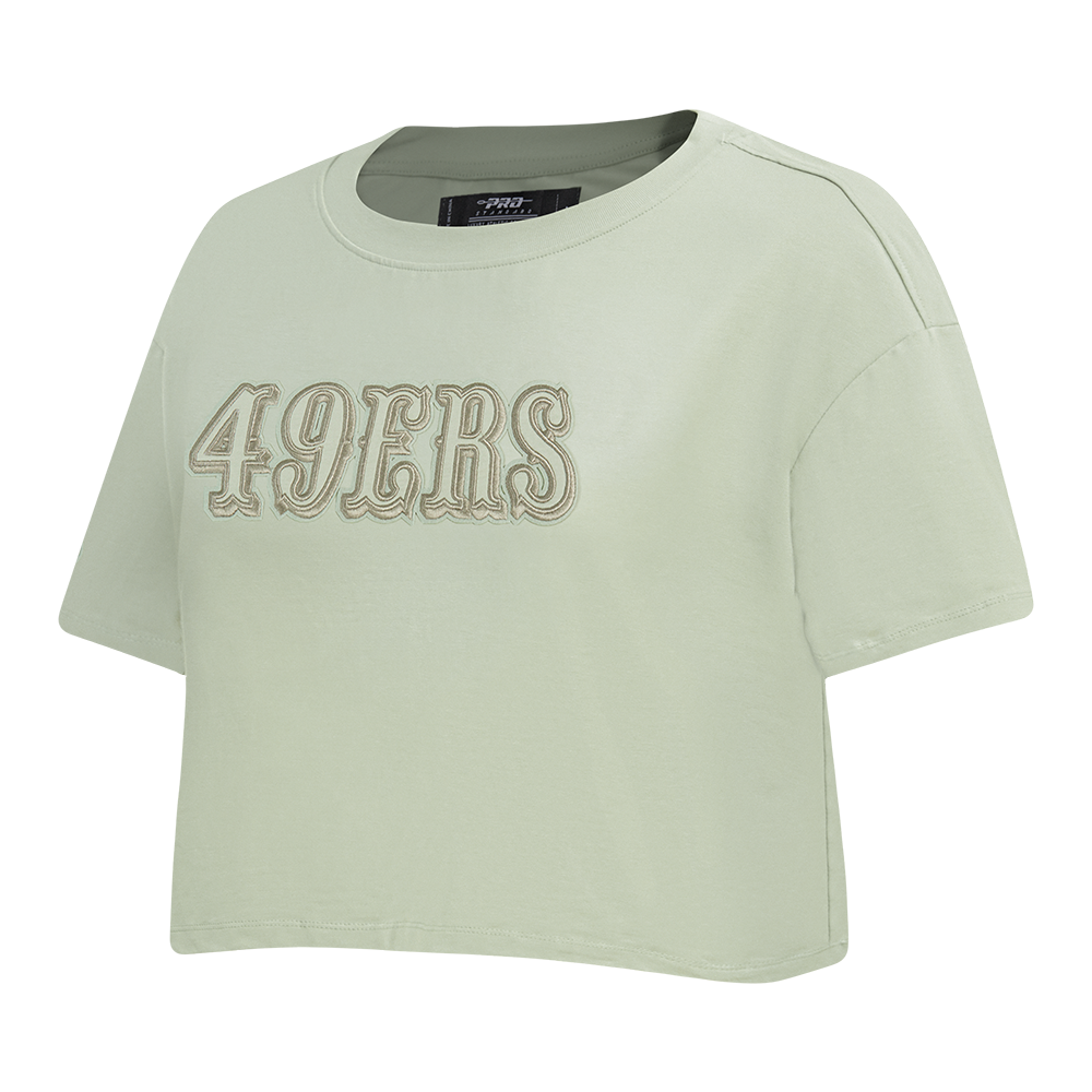 NFL SAN FRANCISCO 49ERS NEUTRAL SINGLE JERSEY BOXY TEE (MOSS)