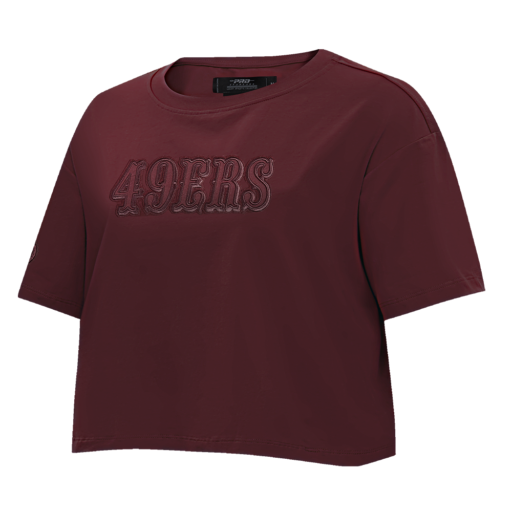 NFL SAN FRANCISCO 49ERS NEUTRAL SINGLE JERSEY BOXY TEE (WINE)