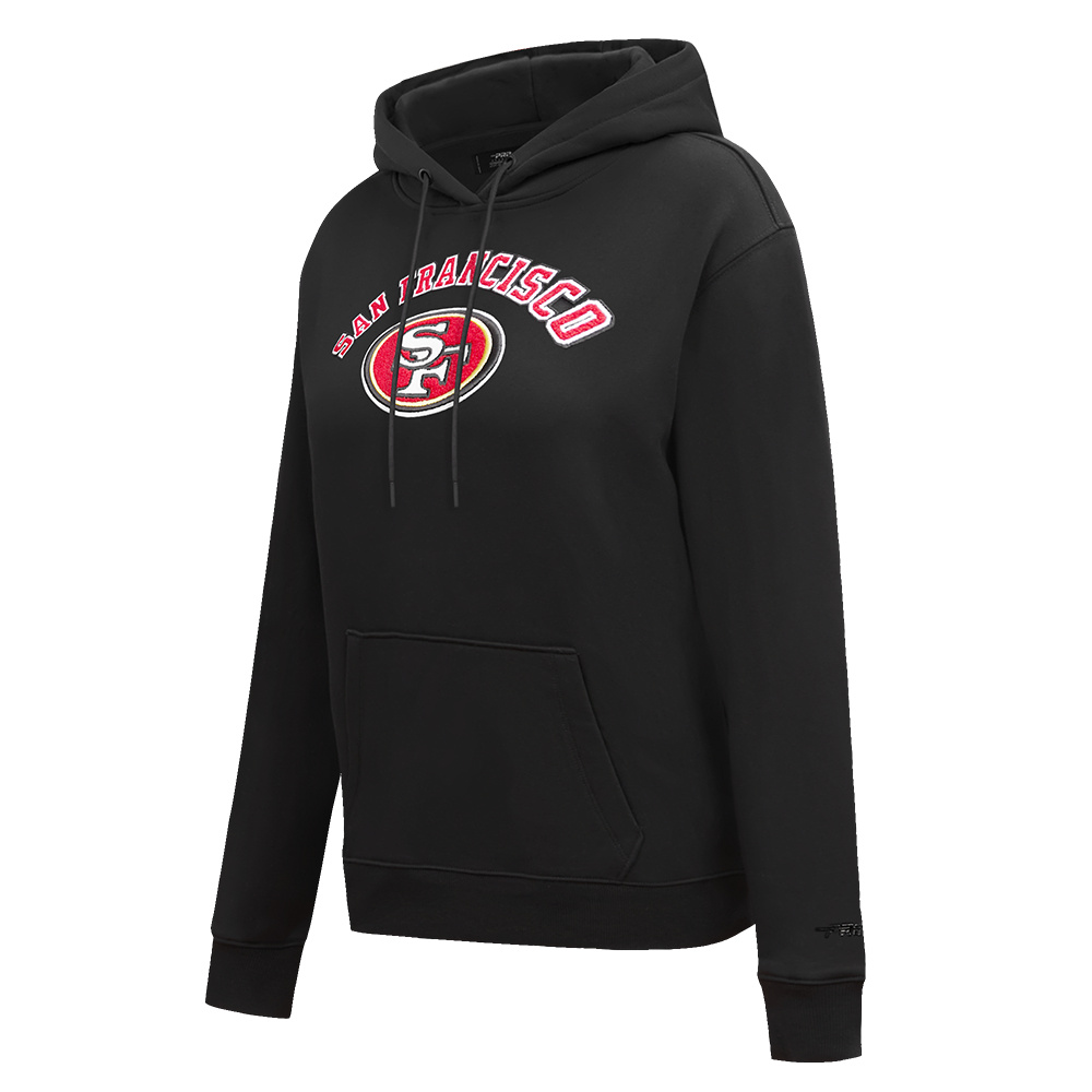 NFL SAN FRANCISCO 49ERS CLASSIC FLEECE PULLOVER HOODIE (BLACK)