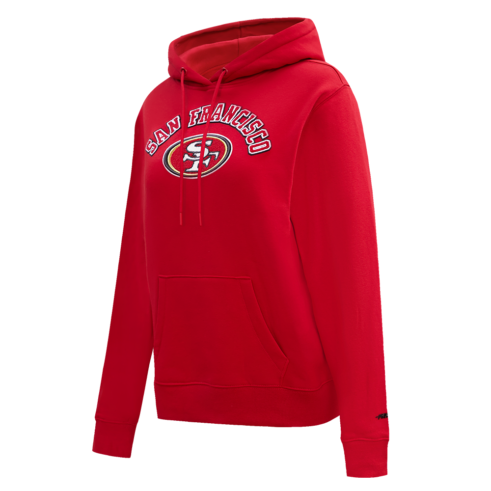 NFL SAN FRANCISCO 49ERS CLASSIC FLEECE PULLOVER HOODIE (RED)