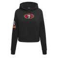 NFL SAN FRANCISCO 49ERS CLASSIC CHANDAIL À CAPUCHON COURT EN MOLLETON (NOIR)