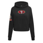 NFL SAN FRANCISCO 49ERS CLASSIC CHANDAIL À CAPUCHON COURT EN MOLLETON (NOIR)