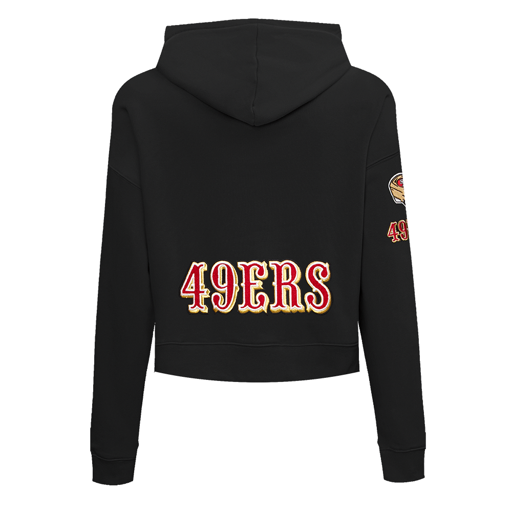 NFL SAN FRANCISCO 49ERS CLASSIC CHANDAIL À CAPUCHON COURT EN MOLLETON (NOIR)