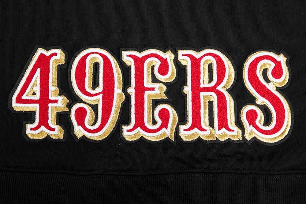 NFL SAN FRANCISCO 49ERS CLASSIC CHANDAIL À CAPUCHON COURT EN MOLLETON (NOIR)
