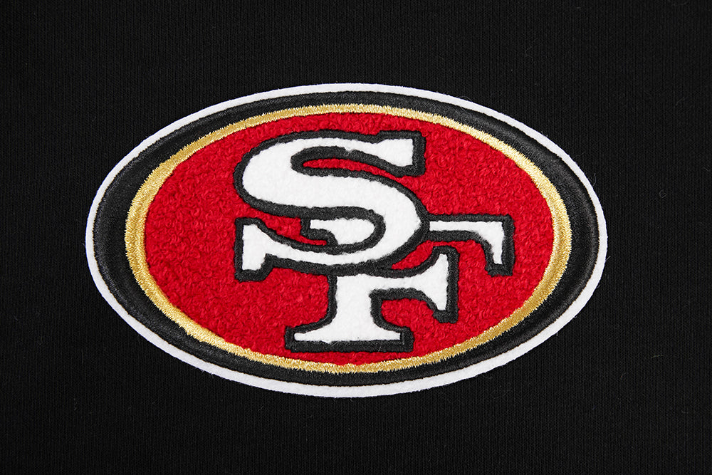 NFL SAN FRANCISCO 49ERS CLASSIC CHANDAIL À CAPUCHON COURT EN MOLLETON (NOIR)