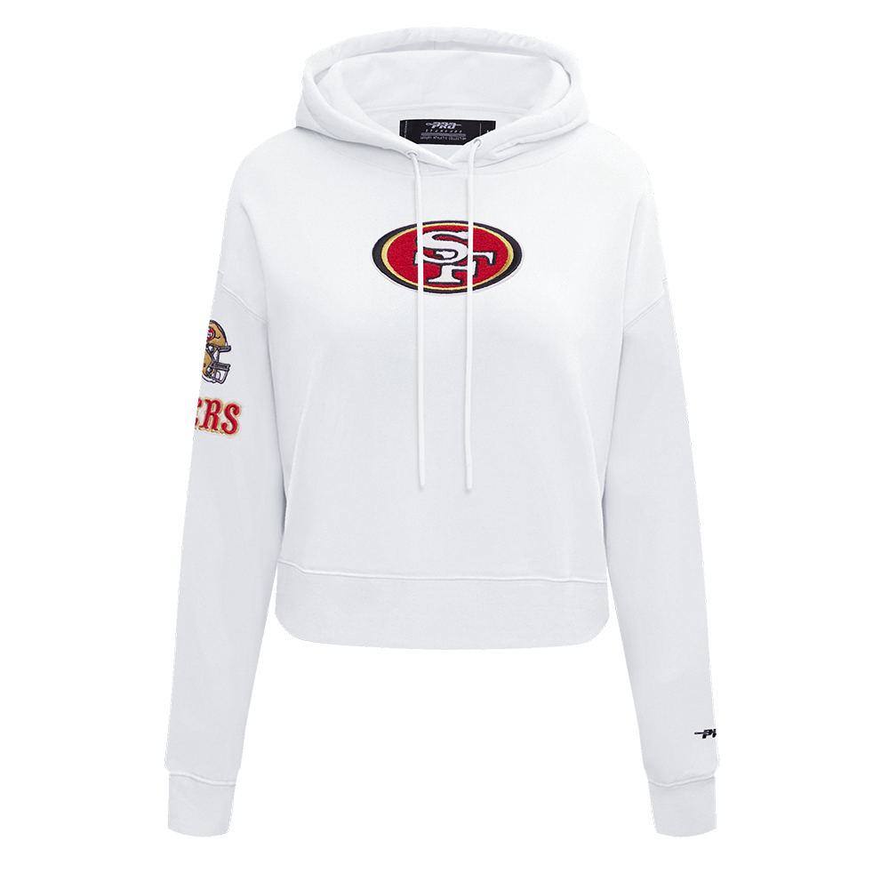NFL SAN FRANCISCO 49ERS CLASSIC CHANDAIL À CAPUCHON COURT EN MOLLETON (BLANC)