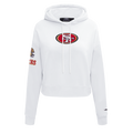 NFL SAN FRANCISCO 49ERS CLASSIC CHANDAIL À CAPUCHON COURT EN MOLLETON (BLANC)