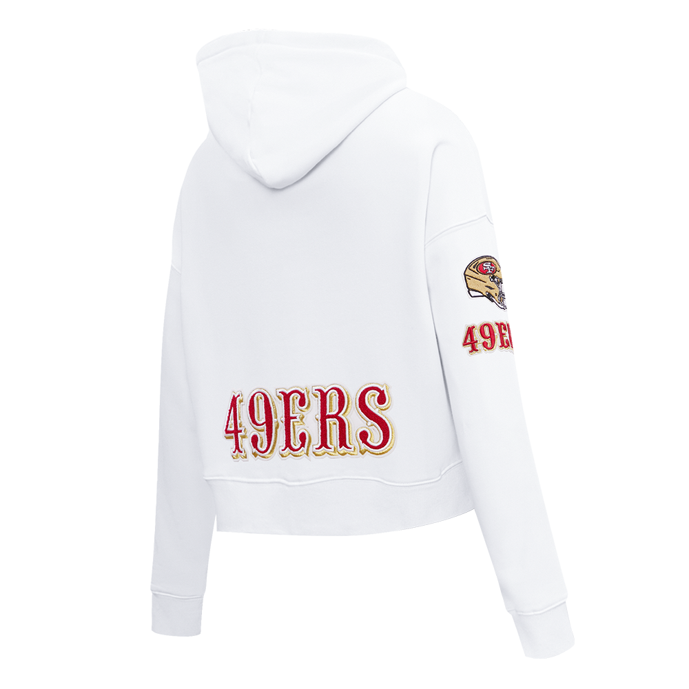 NFL SAN FRANCISCO 49ERS CLASSIC CHANDAIL À CAPUCHON COURT EN MOLLETON (BLANC)