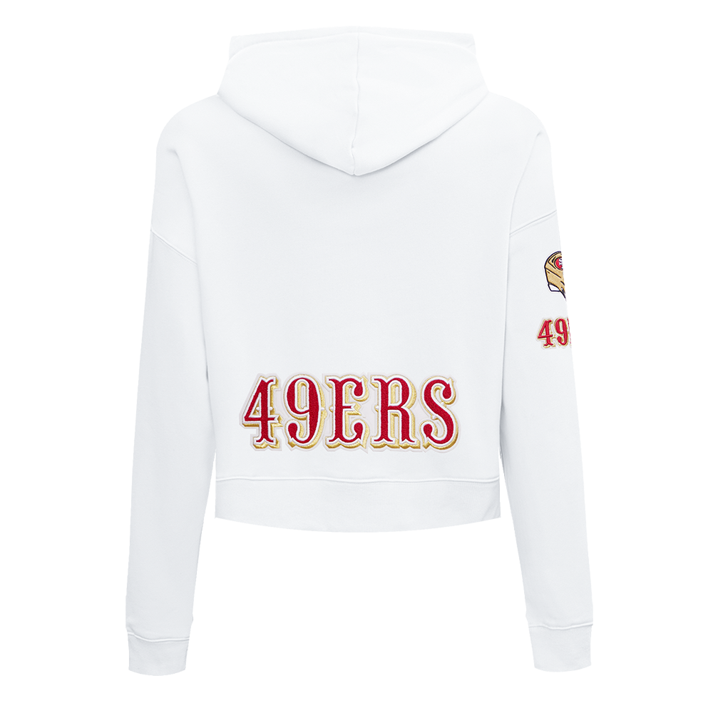 NFL SAN FRANCISCO 49ERS CLASSIC CHANDAIL À CAPUCHON COURT EN MOLLETON (BLANC)