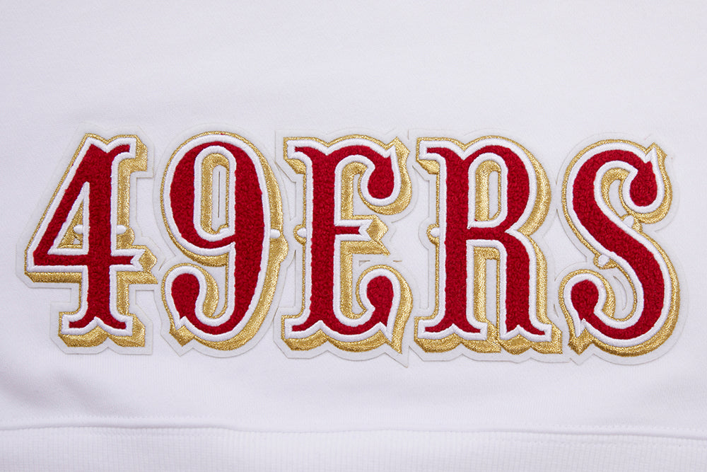 NFL SAN FRANCISCO 49ERS CLASSIC CHANDAIL À CAPUCHON COURT EN MOLLETON (BLANC)