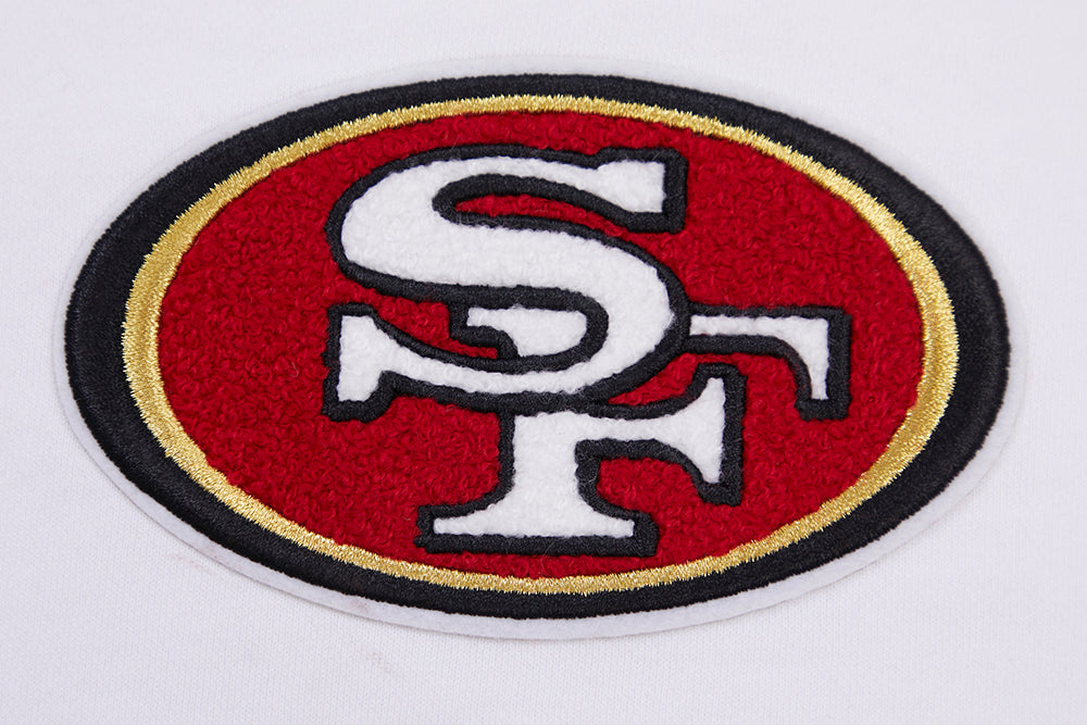 NFL SAN FRANCISCO 49ERS CLASSIC CHANDAIL À CAPUCHON COURT EN MOLLETON (BLANC)