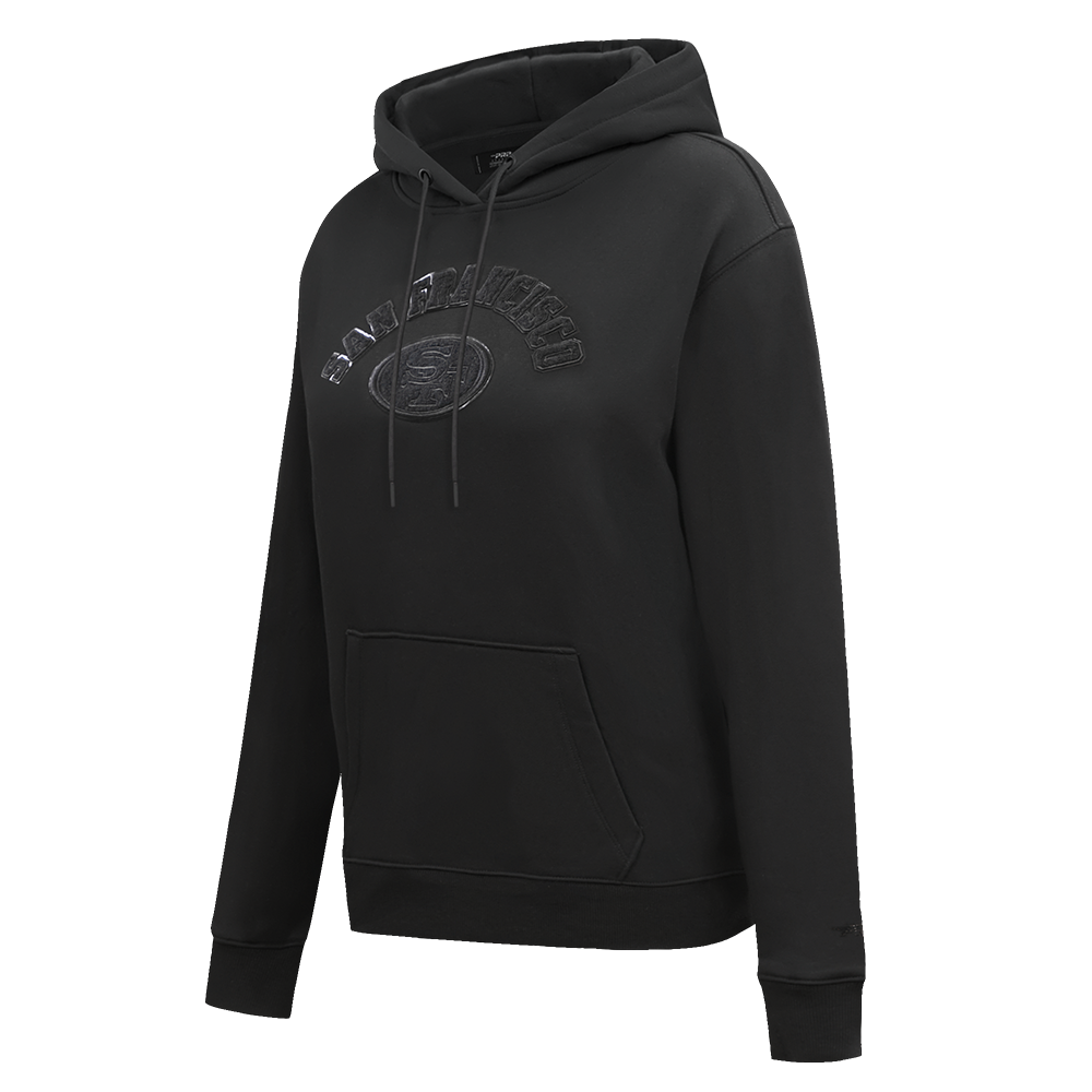 NFL SAN FRANCISCO 49ERS TRIPLE BLACK WOMEN'S FLEECE PULLOVER HOODIE (TRIPLE BLACK WOMEN'S)