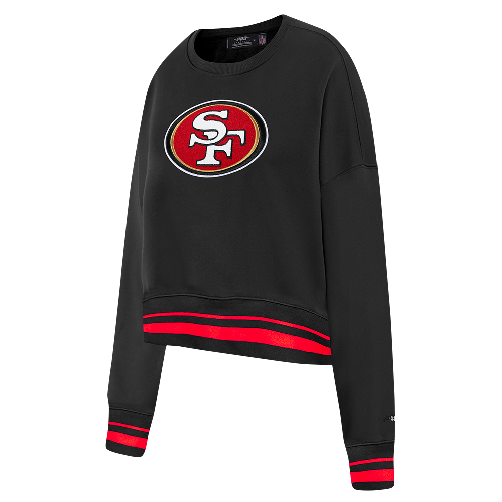 NFL SAN FRANCISCO 49ERS MASHUP WOMEN'S RIB CREWNECK (BLACK/RED/BLACK)