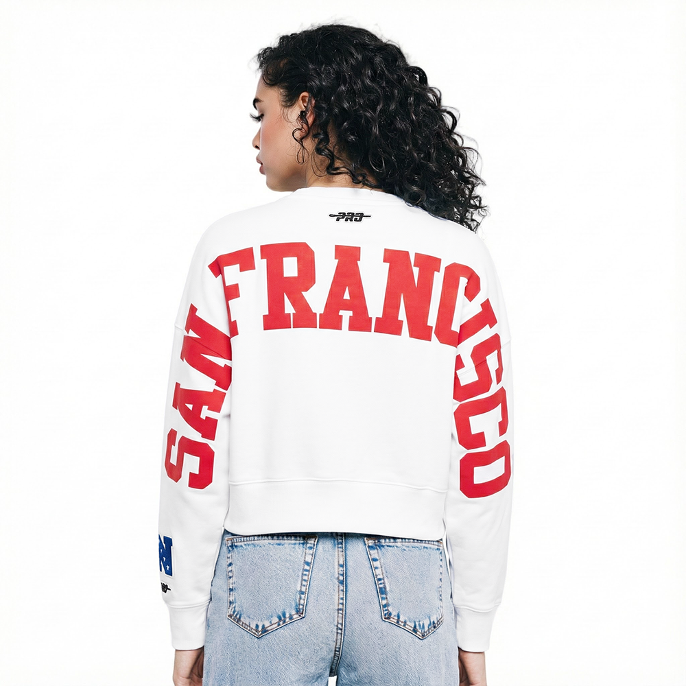 NFL SAN FRANCISCO 49ERS WINGSPAN CHANDAIL À COL ROND EN MOLLETON POUR FEMME (BLANC)