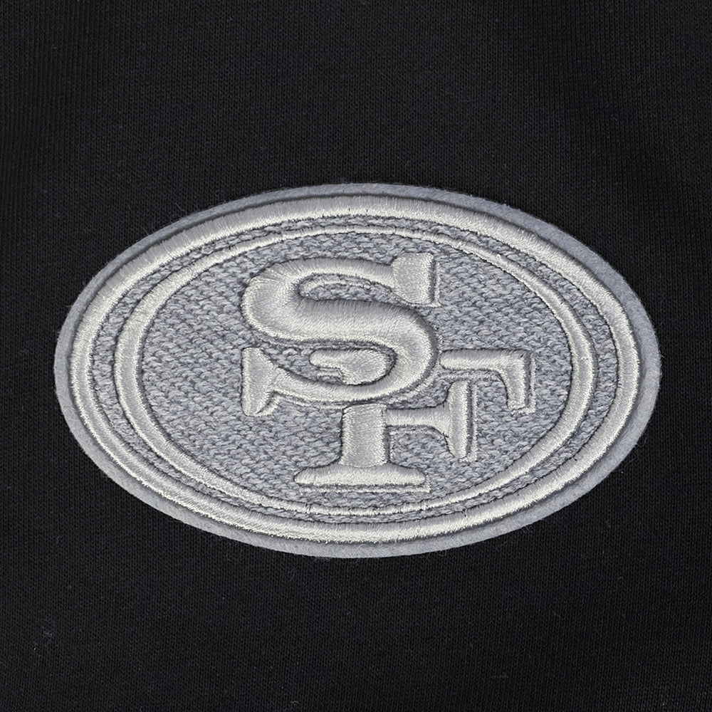 NFL SAN FRANCISCO 49ERS REVERSE FRENCH TERRY CHANDAIL À CAPUCHON EN MOLLETON À GLISSIÈRE ET À BLOCS DE COULEUR POUR FEMME (NOIR/GRIS/COQUILLE D'ŒUF)