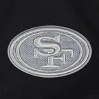 NFL SAN FRANCISCO 49ERS REVERSE FRENCH TERRY CHANDAIL À CAPUCHON EN MOLLETON À GLISSIÈRE ET À BLOCS DE COULEUR POUR FEMME (NOIR/GRIS/COQUILLE D'ŒUF)