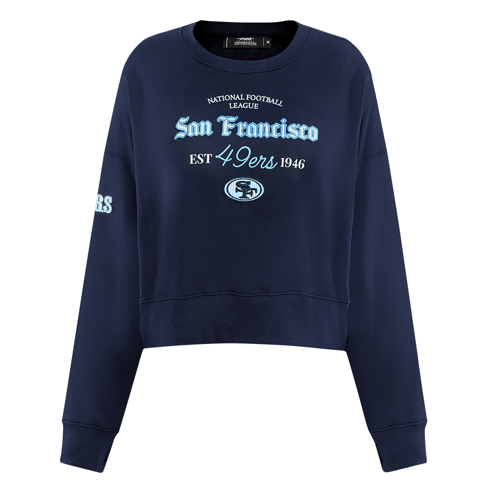NFL SAN FRANCISCO 49ERS COUNTRY CLUB CHANDAIL À COL ROND EN MAILLE DOUBLE POUR FEMME (MARINE MINUIT)