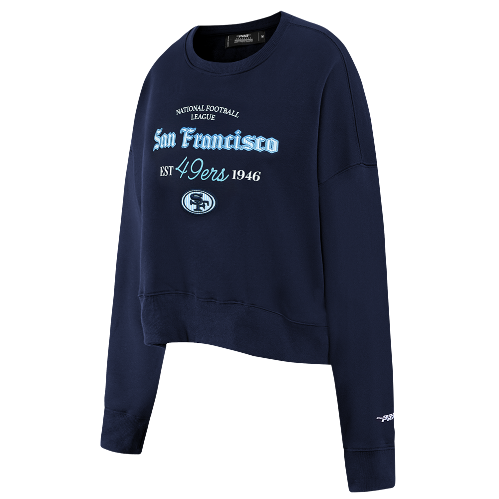 NFL SAN FRANCISCO 49ERS COUNTRY CLUB CHANDAIL À COL ROND EN MAILLE DOUBLE POUR FEMME (MARINE MINUIT)