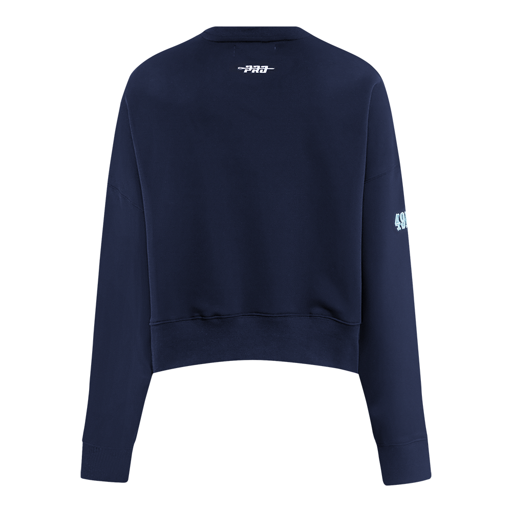 NFL SAN FRANCISCO 49ERS COUNTRY CLUB CHANDAIL À COL ROND EN MAILLE DOUBLE POUR FEMME (MARINE MINUIT)