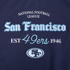 NFL SAN FRANCISCO 49ERS COUNTRY CLUB CHANDAIL À COL ROND EN MAILLE DOUBLE POUR FEMME (MARINE MINUIT)