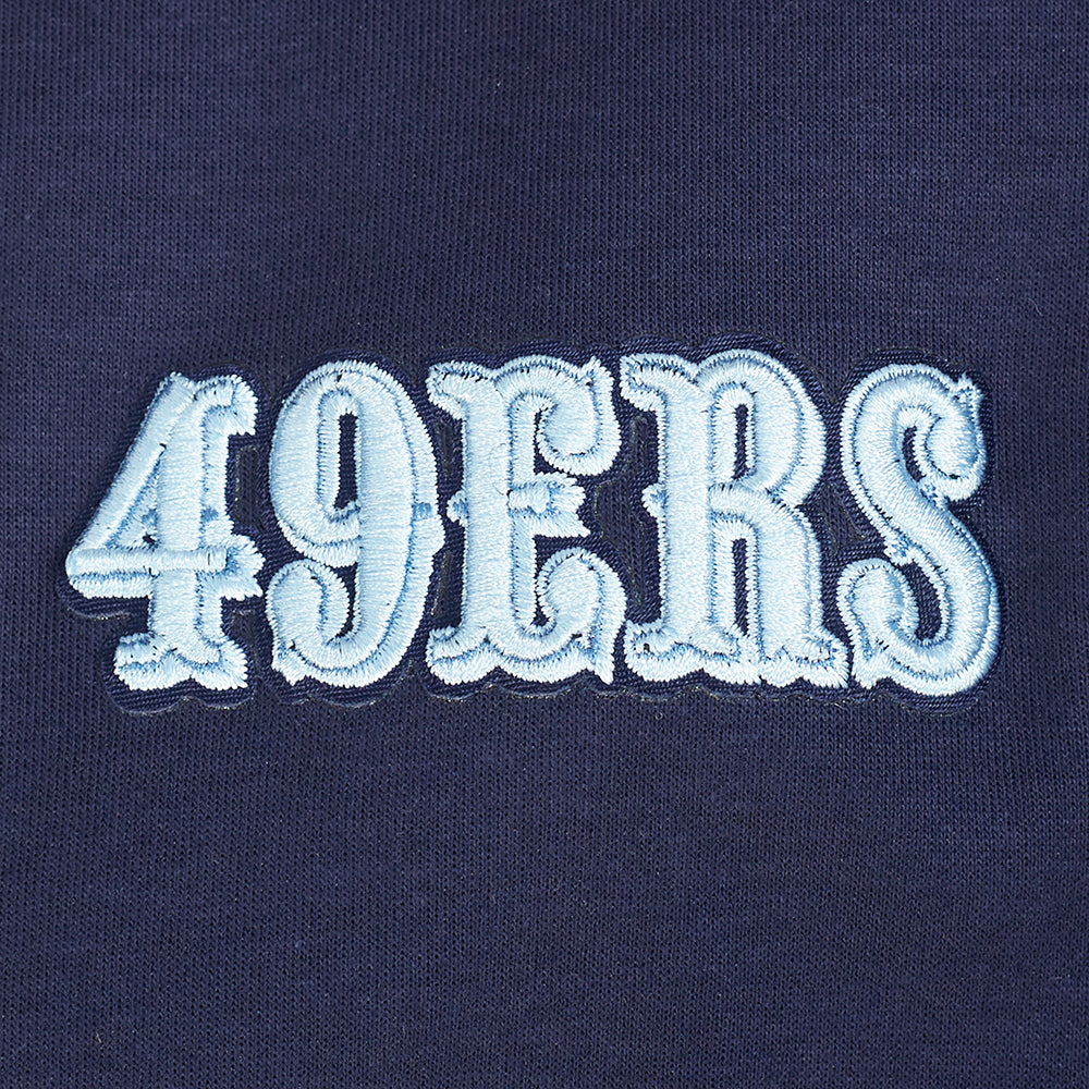 NFL SAN FRANCISCO 49ERS COUNTRY CLUB CHANDAIL À COL ROND EN MAILLE DOUBLE POUR FEMME (MARINE MINUIT)