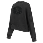 NFL SAN FRANCISCO 49ERS WASHED CLASSIC CHANDAIL À COL ROND EN MOLLETON FRANÇAIS DÉLAVÉ À L'ENZYME POUR FEMME (NOIR DÉLAVÉ)