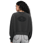 NFL SAN FRANCISCO 49ERS WASHED CLASSIC CHANDAIL À COL ROND EN MOLLETON FRANÇAIS DÉLAVÉ À L'ENZYME POUR FEMME (NOIR DÉLAVÉ)