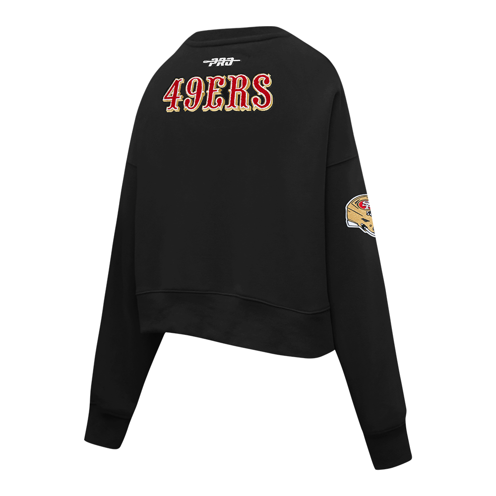 NFL SAN FRANCISCO 49ERS CHRISTIAN MCCAFFREY #23 CLASSIC PNN CHANDAIL À COL ROND EN MOLLETON POUR FEMME (NOIR)
