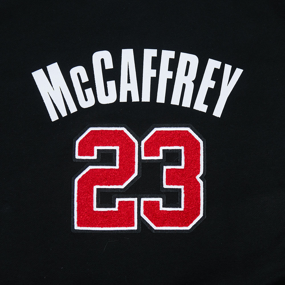 NFL SAN FRANCISCO 49ERS CHRISTIAN MCCAFFREY #23 CLASSIC PNN CHANDAIL À COL ROND EN MOLLETON POUR FEMME (NOIR)