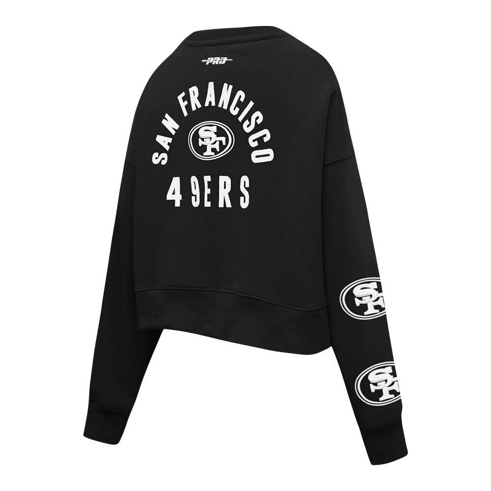 NFL SAN FRANCISCO 49ERS CHANDAIL OUATÉ À COL ROND POUR FEMME (NOIR)