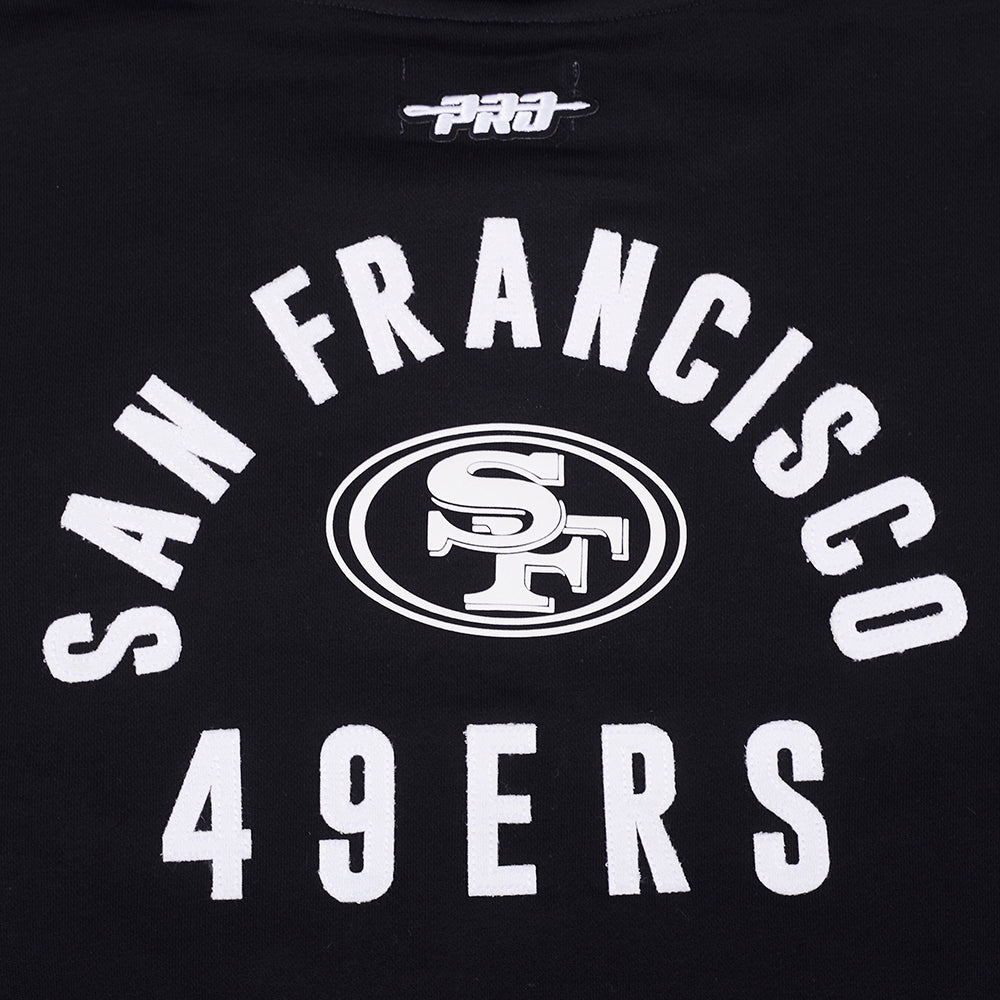 NFL SAN FRANCISCO 49ERS CHANDAIL À CAPUCHON COURT À GLISSIÈRE POUR FEMME (NOIR)