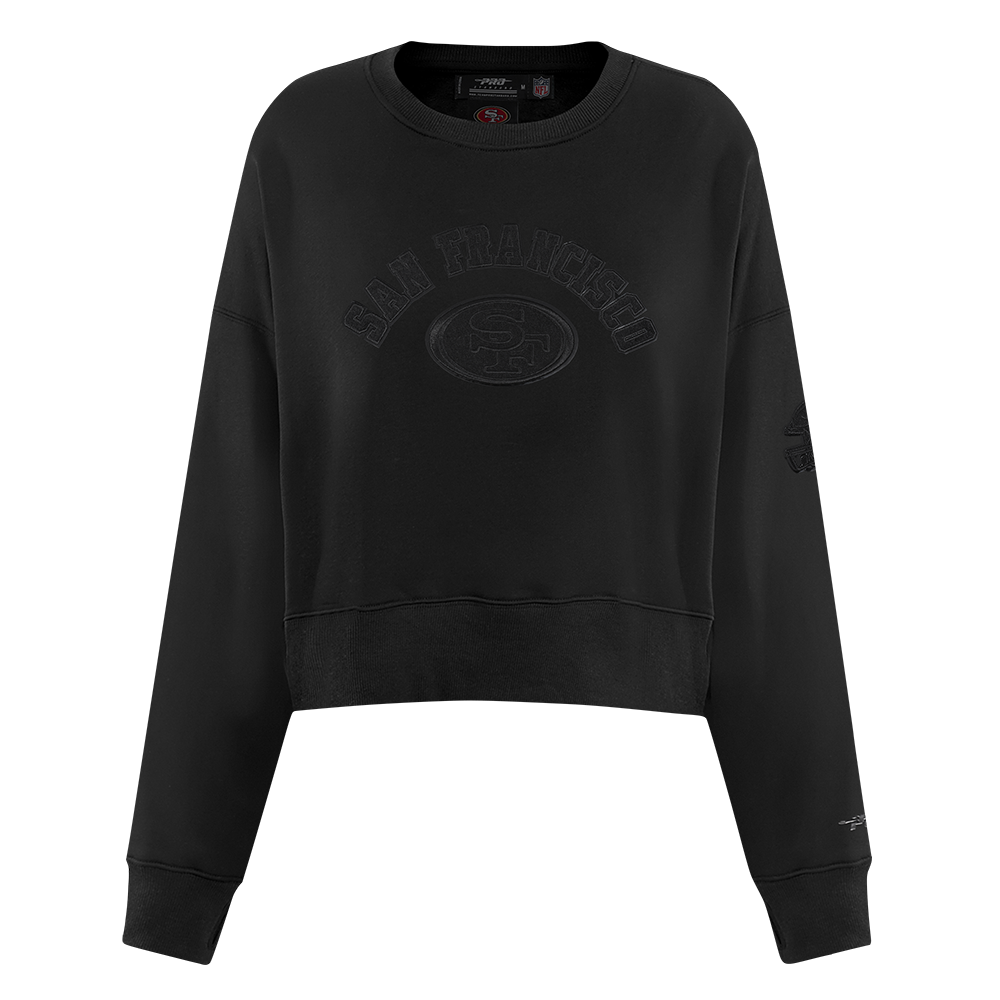NFL SAN FRANCISCO 49ERS TRIPLE BLACK CHANDAIL À COL ROND EN MOLLETON POUR FEMME (TRIPLE NOIR)