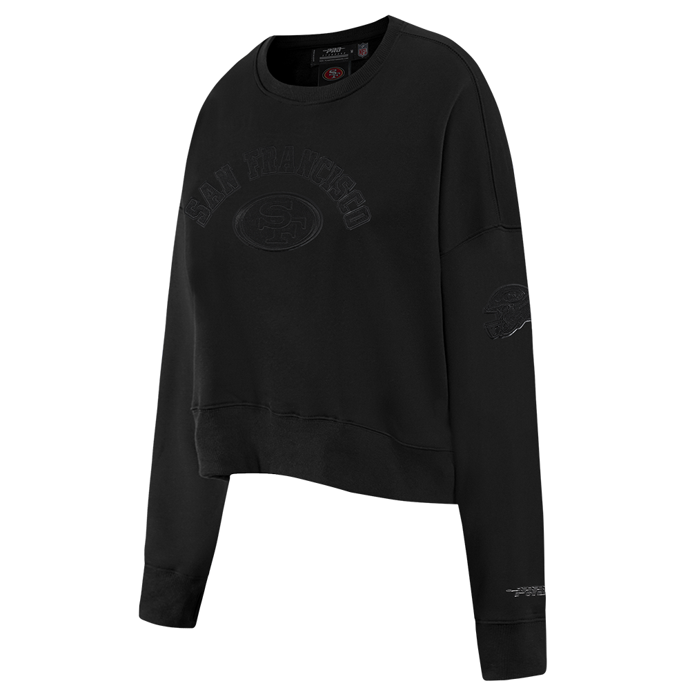 NFL SAN FRANCISCO 49ERS TRIPLE BLACK WOMEN'S FLC CREWNECK (TRIPLE BLACK)