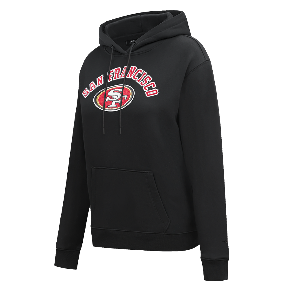 NFL SAN FRANCISCO 49ERS CLASSIC WOMEN'S PULLOVER HOODIE (BLACK)