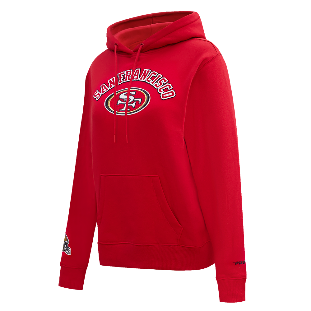 NFL SAN FRANCISCO 49ERS CLASSIC WOMEN'S PULLOVER HOODIE (RED)