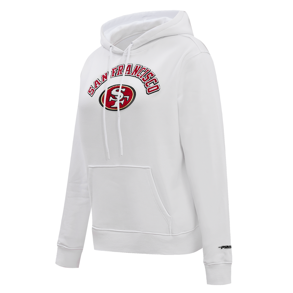 NFL SAN FRANCISCO 49ERS CLASSIC WOMEN'S PULLOVER HOODIE (WHITE)